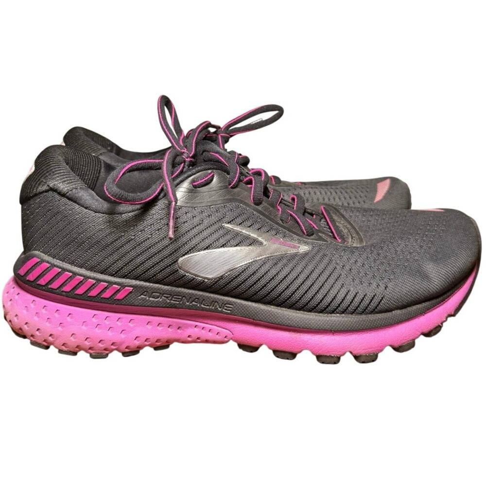 Brooks Adrenaline GTS 20 Womens 9.5 B Running Shoes Black Pink 1202961B062